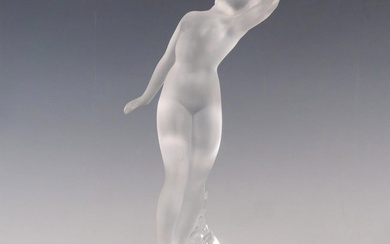 Lalique Crystal Statuette, Danseuse Bras Leves