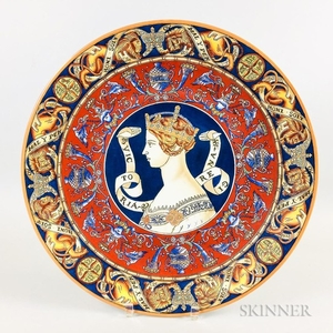 Large Ceramic Charger Depicting Queen Victoria, possibly Minton, dia. 18 in.