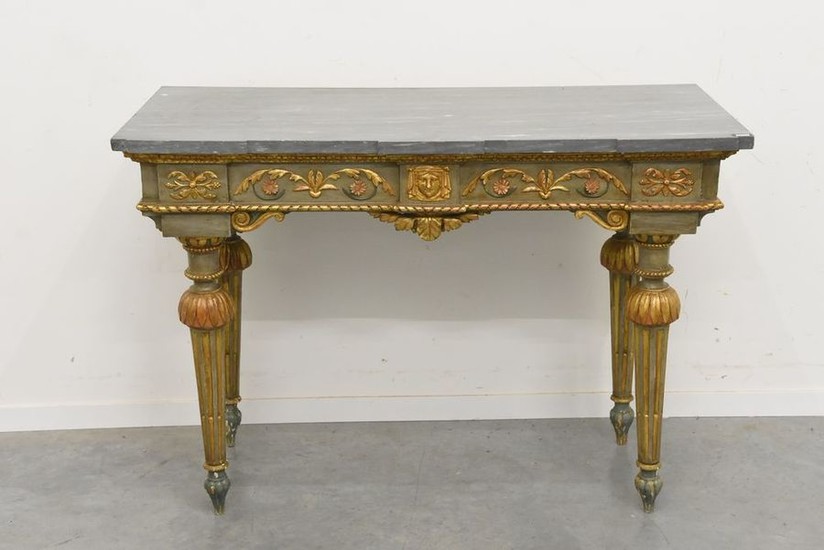 Large Louis XVI period console in carved wood...