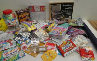 Large bag of art & craft including 75 piece stationery...