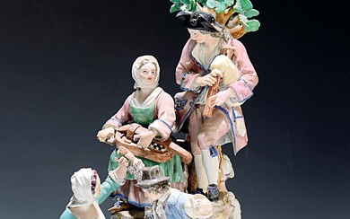 Large porcelain group, Meissen, 18th century, designed by Elias Zeißig,...