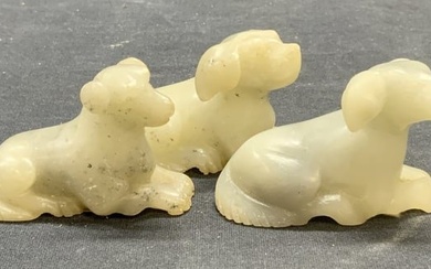 Lot 3 Chinese Stone Dog Figurals