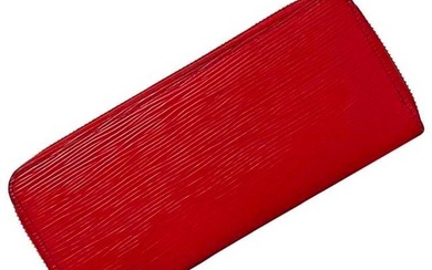 Louis Vuitton Long Wallet Portefeuille Clemence Red Coquelicot Epi M60913 Leather MI1115 LOUIS