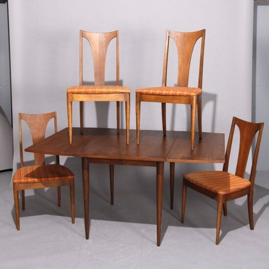 MCM Danish Walnut Dining Table & Chairs by Broyhill