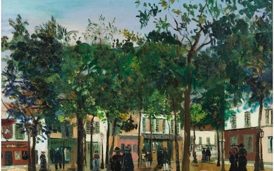 Maurice Utrillo, 1883 Paris – 1955 Dax, LA PLACE DU TERTRE À MONTMARTRE, 1920 – 1922