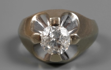 Men's ring with brilliant-cut diamond of approx. 1.6 ct