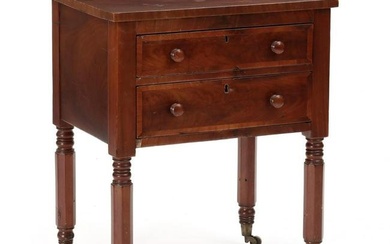 Mid-Atlantic Late Federal Mahogany Two Drawer Stand
