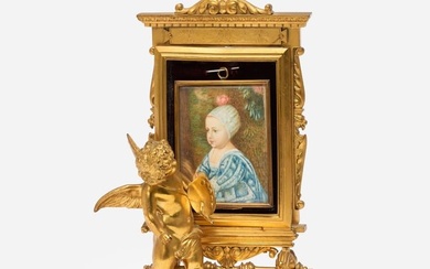Miniature Painting after Van Dyck, Gilt Bronze Frame (ca. 1900)
