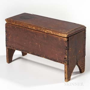 Miniature Red-stained Six-board Chest