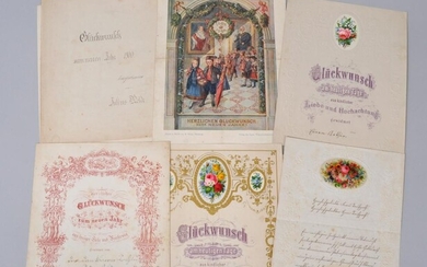 Mixed lot of congratulatory letters