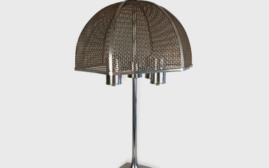 Modern Chrome Umbrella Lamp, Circa 1970