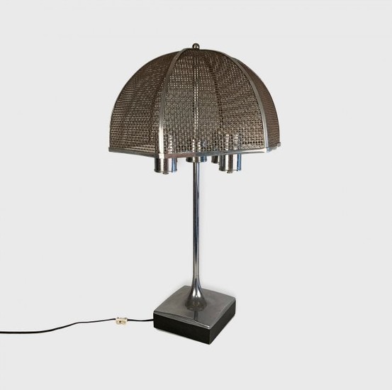 Modern Chrome Umbrella Lamp, Circa 1970