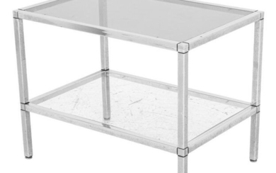 Modernist Chrome and Glass Tiered Table