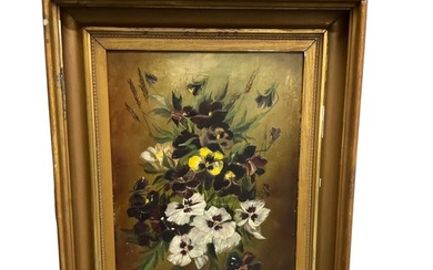 Mystery Artist Floral Oil on Board