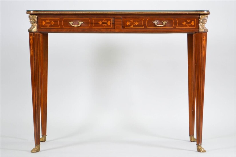 NEOCLASSICAL STYLE INLAID MAHOGANY SIDE TABLE