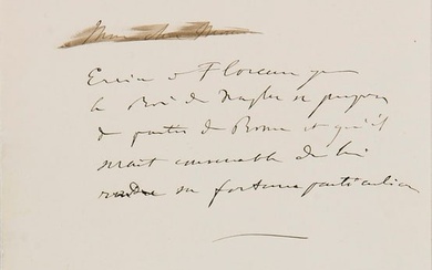 Napoleon III., Kaiser der Franzosen Eigenhändige Notiz. Paris, 3. Sept. 1866. Halbe S. auf 1