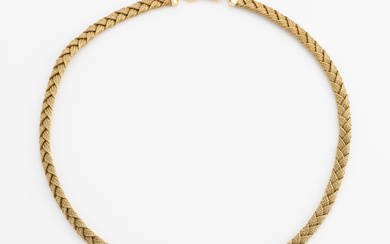 Necklace, braided, 18K gold