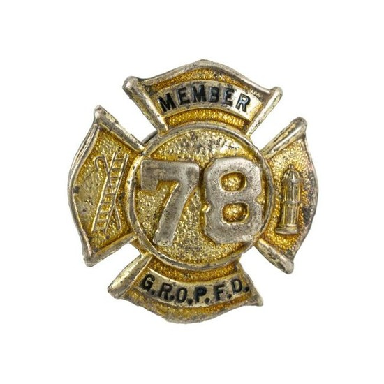 Obsolete Member 78 G.R.O.P.F.D. Firemans Pin Badge