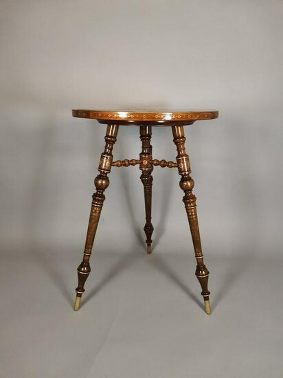 Ottoman Gold Italian Wire Inlaid Table 1900