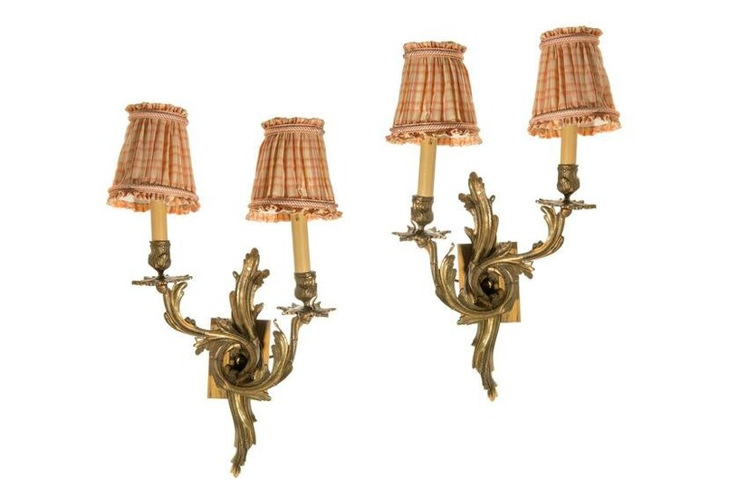 PAIR OF FRENCH ORMOLU WALL SCONCES