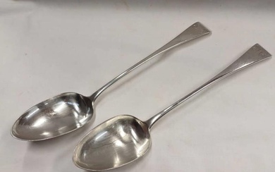 PAIR OF GEORGE III SILVER SERVING SPOONS BY ELEY, FEARN & CH...