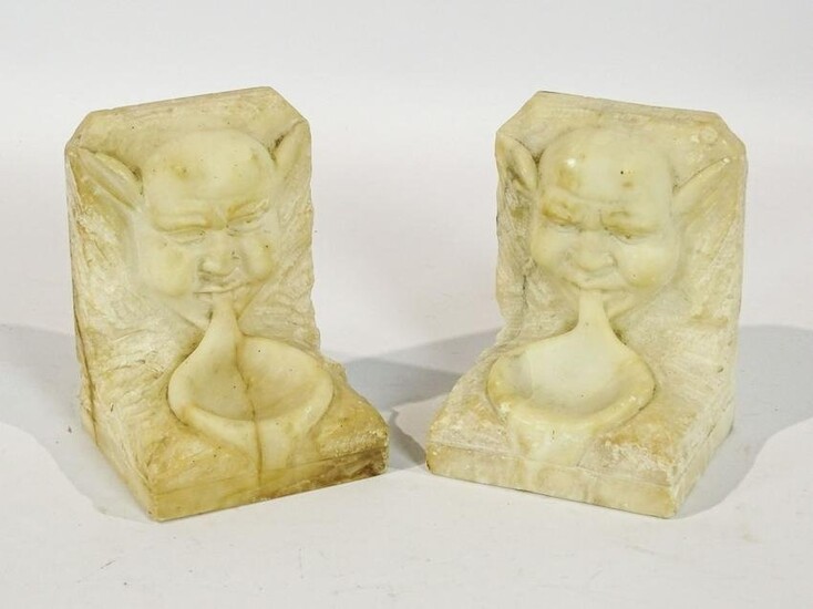 Pair Alabaster Bookends