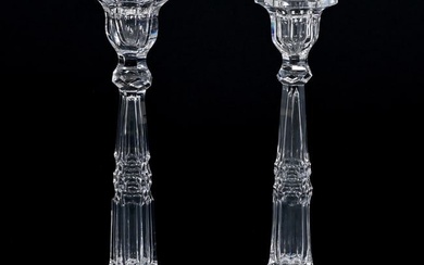 Pair Candlesticks, American Brilliant Cut Glass