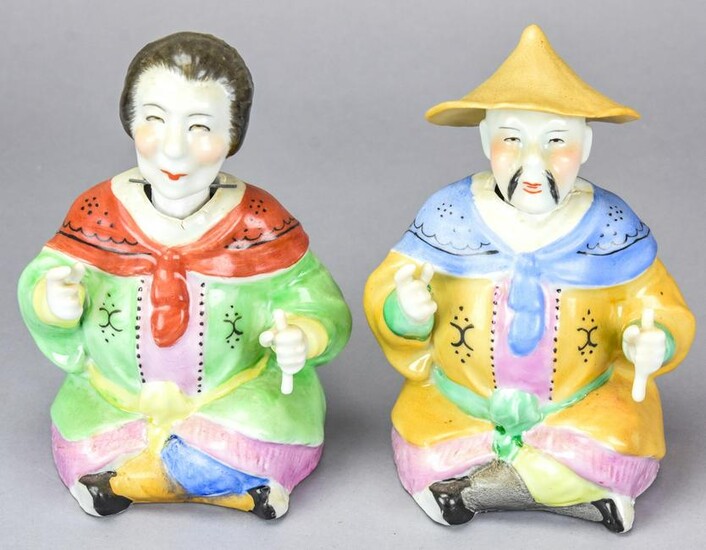 Pair of Chinese Male & Female Nodder Statues