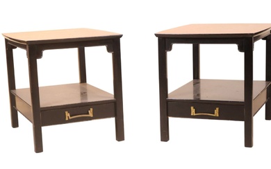 Pair of Heritage Henredon Part-Ebonized Side Tables