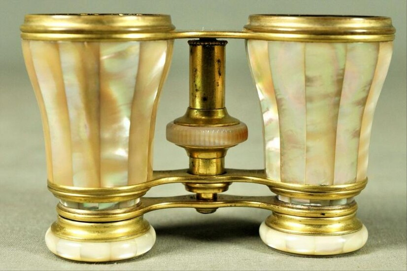 Parisian Mother-Of-Pearl And Brass Opera Glasses