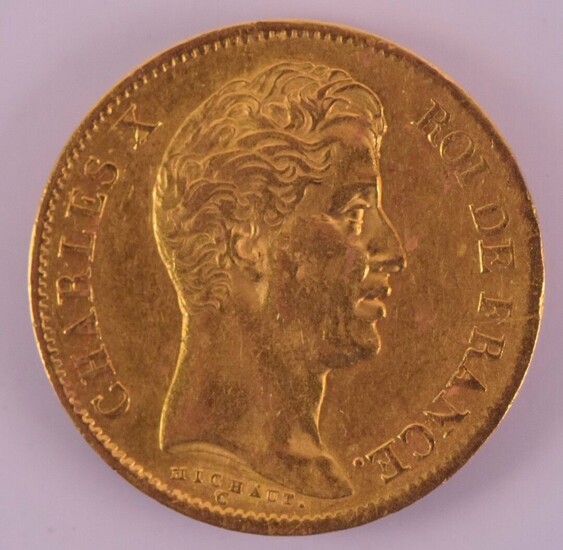 Pièce de monnaie de 40 francs or Charles X, 1830,...
