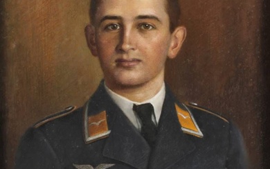Portrait de soldat 2ème guerre mondiale Représentation d'un sous-officier en uniforme de sortie de la...