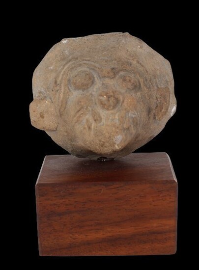 Pre-Columbian Clay Bust on Base