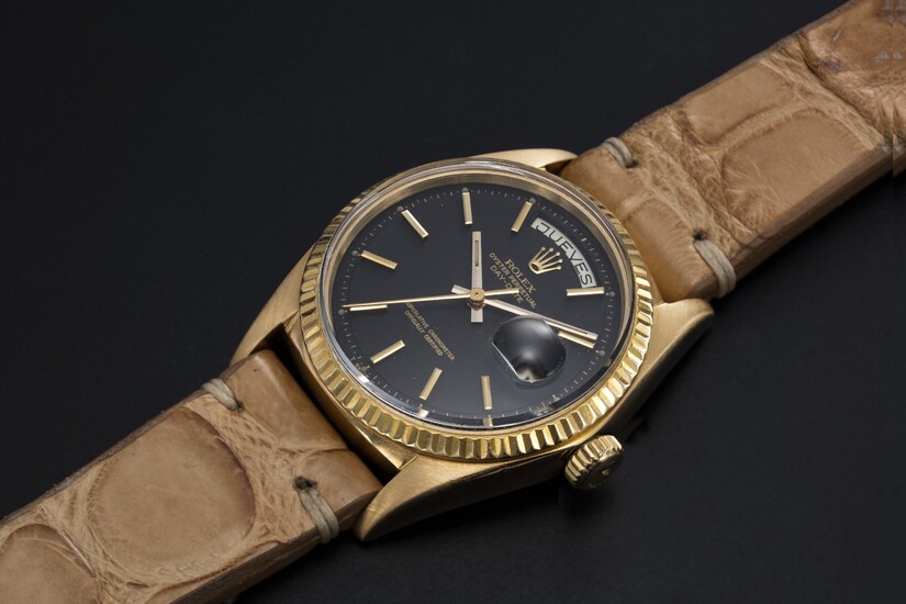 ROLEX. A GOLD OYSTER PERPETUAL DAY-DATE WRISTWATCH, REF. 1803