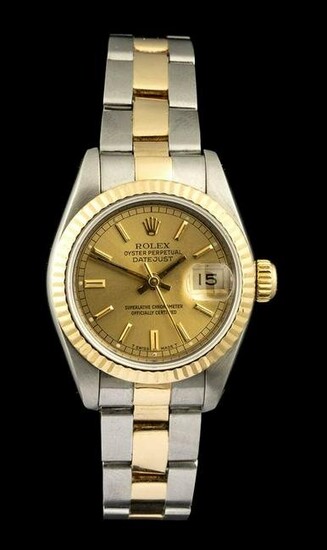 ROLEX DATEJUST gold and steel wristwatch, 1991
