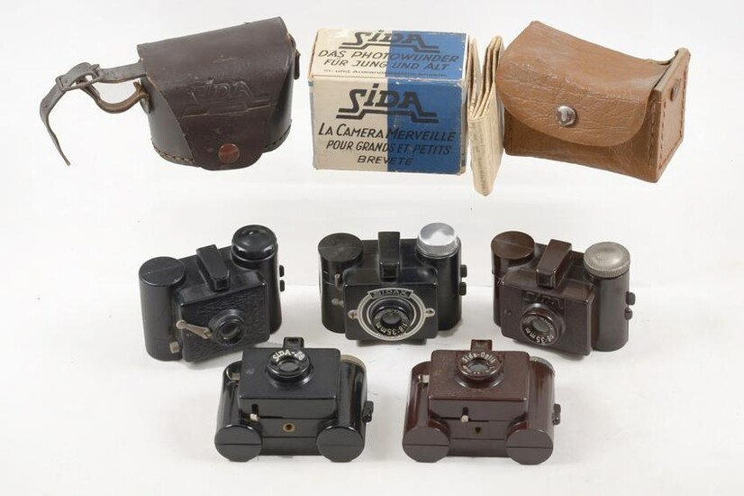 Rare Group of Sida Miniature Cameras from 4 Countries.