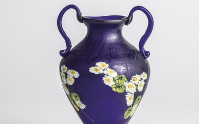 Rare Large Ornamental Handle Vase ''Murrine Floreali''