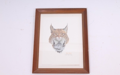 Ray Harm Signed Print of a Lynx