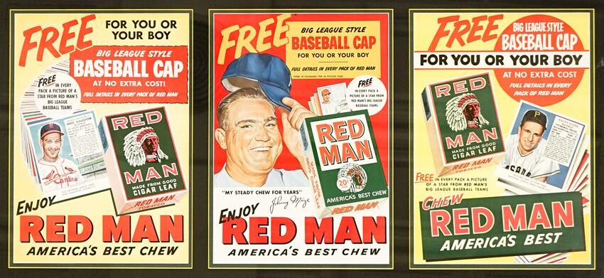 Red Man Tobacco 1953 Framed Baseball Posters