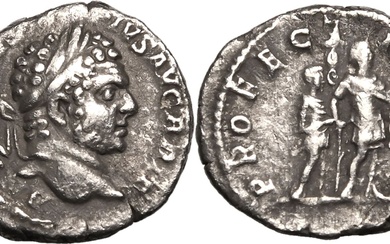 Roman Empire Caracalla AD 210-213 AR Denarius Near Extremely Fine