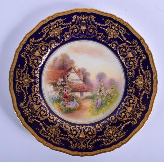 Royal Worcester fine plate hand painted by Raymond