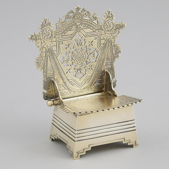 Russian Silver-Gilt Salt Chair, Alexander Fulid