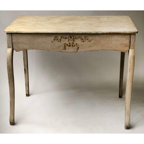 SIDE TABLE, 18th century Continental painted with shaped fri...