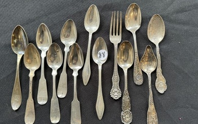 STERLING SILVER AND COIN SILVER SPOONS
