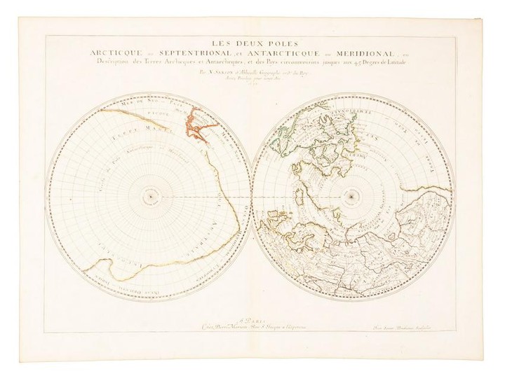 Sanson map of north & south poles 1657