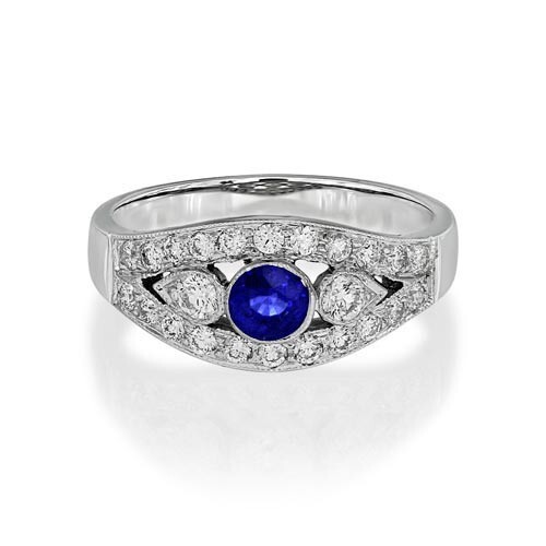 Sapphire Ring set with 0.32ct. sapphire and 0.47 ct. diamond...