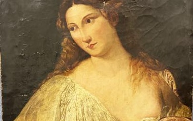 Scuola italiana dell'800 ''Flora''. Dipinto ad olio su tela (...