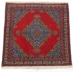 Semi-Antique Very Fine Hand-Knotted Mahal Square Carpet