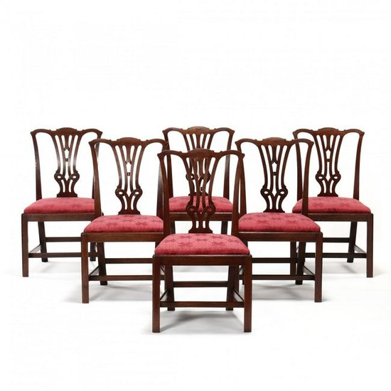 Set of Six American Chippendale Mahogany Carved Dining
