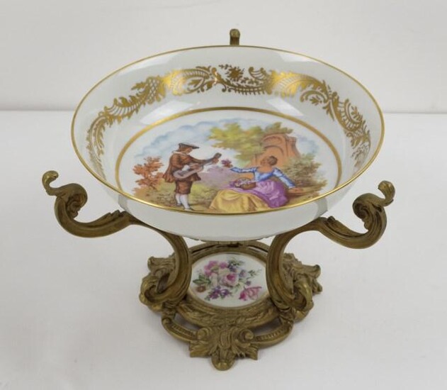 Sevres Style Gilt and Painted Centerpiece